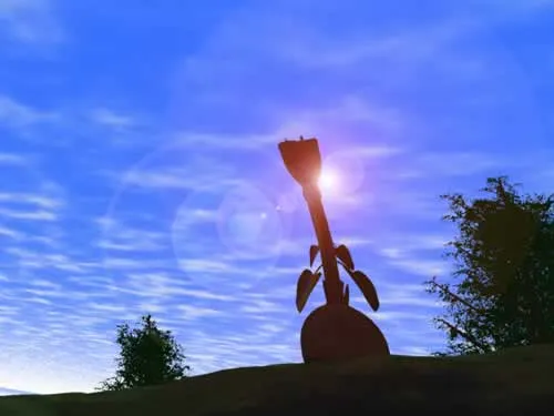 Triffid in silhouette